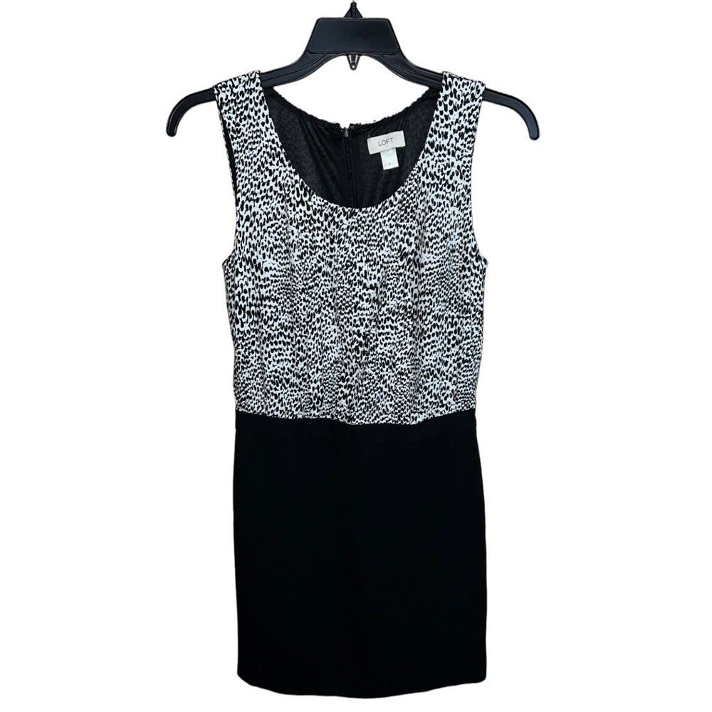 Ann Taylor Loft Dress Women’s Size 4 Black White Knee Length Sleeveless